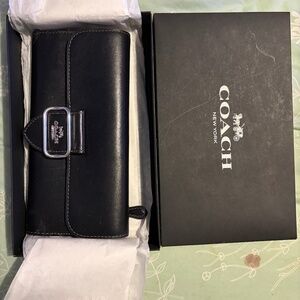 Coach black envelope wallet
